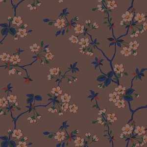 Borastapeter|Tapete Kirschblüten floral orientalisch beige orange Stil|Tapeten