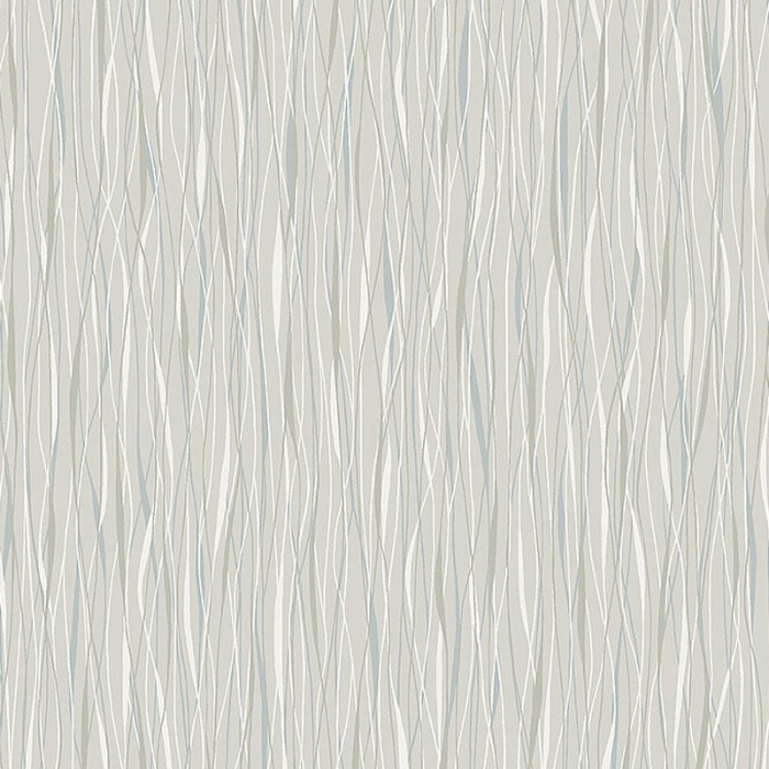 Papel pintado geométrico ondas estilo años en gris y verde azulado - Borastapeter Alla Tiders Hus 4178