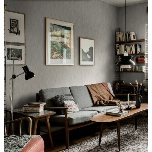Casadeco|Vinyl-Tapete in Taupegrau mit Stoffeffekt|Grau 2