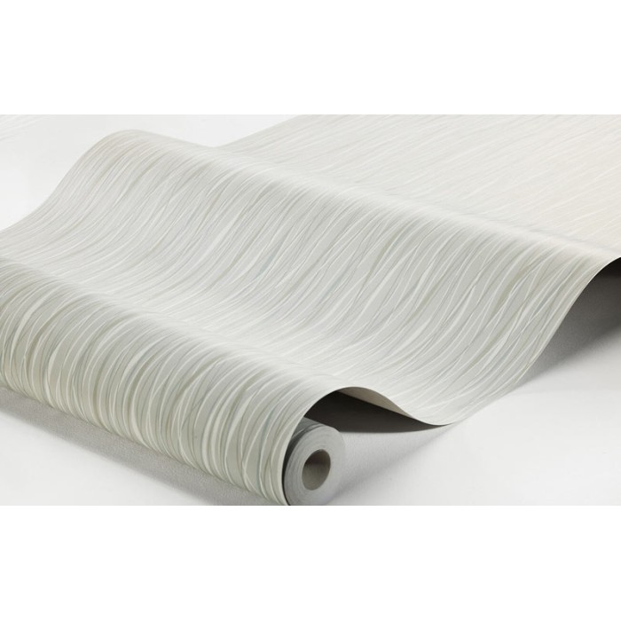 Papel pintado geométrico ondas estilo años en gris y verde azulado - Borastapeter Alla Tiders Hus 4178