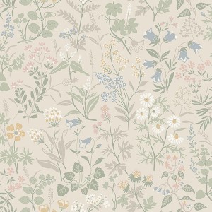 Borastapeter|Wallpaper multicolor Scandinavian style meadow floral|Wallpaper