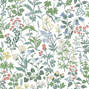 Papeldecor|Papier peint floral feuilles cannabis vert|Floral