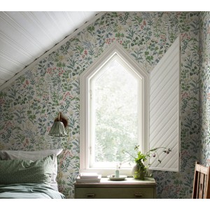 Papeldecor|Afrikanisches Landschaftsmuster Toile de Jouy Tapete mit textiler Optik|Tapeten 2