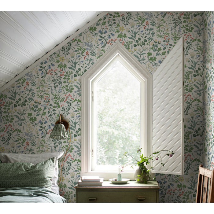 Borastapeter|Papier peint floral prairie style scandinave multicolore|Papier Peint