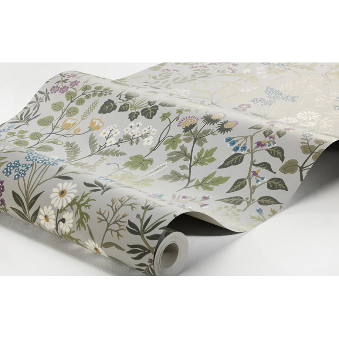 Borastapeter|Wallpaper bluish grey Scandinavian style meadow floral|Wallpaper