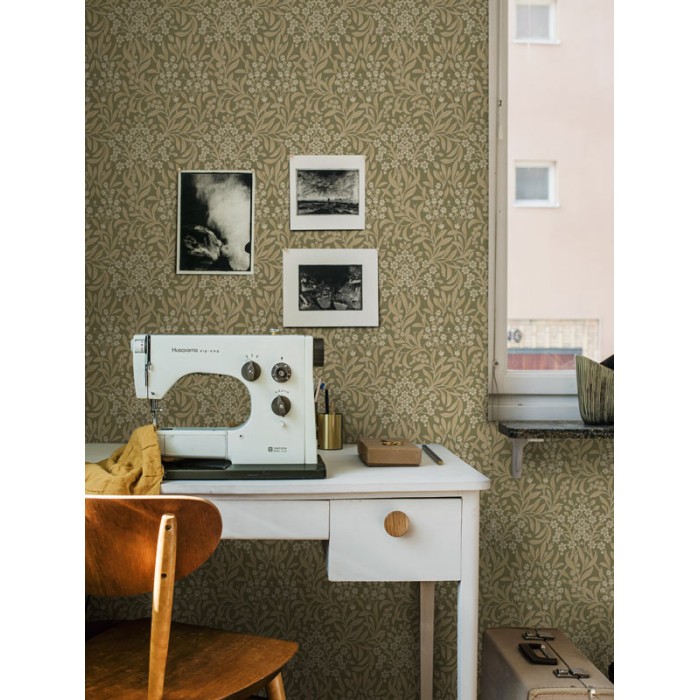 Borastapeter|Wallpaper brown green rustic style winding floral|Wallpaper