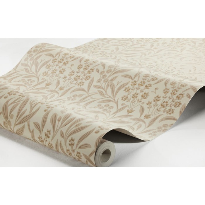 Borastapeter|Papel pintado floral serpenteante estilo escandinavo en beige y rosa|Papel Pintado