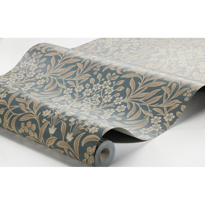 Borastapeter|Papier peint floral sinueux style arts and crafts bleu bleuet|Papier Peint