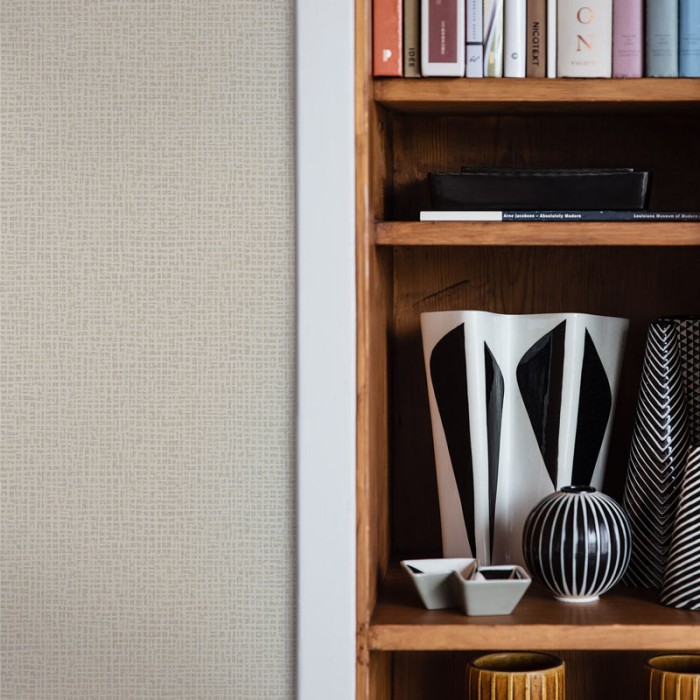 Borastapeter|Papel pintado efecto textil estilo retro en beige años|Imitacion Tela