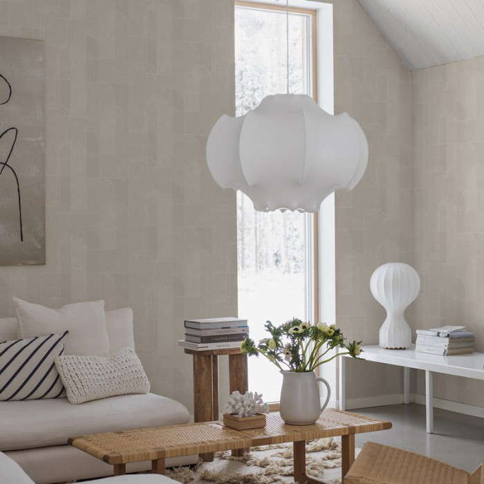 Borastapeter|Tapete geometrisch Bögen klassisch zeitgenössisch beige Stil|Zeitgenössisch