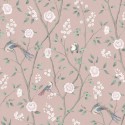 Borastapeter|Wallpaper oriental style birds in pink and blush|High-End