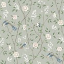 Borastapeter|Papier peint oiseaux et flore style oriental vert élégant|Haut Gamme