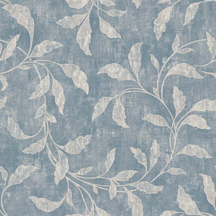 Borastapeter|Papel pintado floral estilo oriental en azul profundo con mica|Papel Pintado