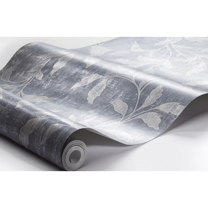 Borastapeter|Papel pintado floral estilo oriental en azul profundo con mica|Papel Pintado