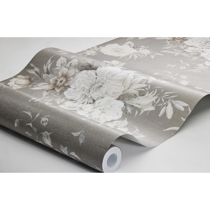 Borastapeter|Papel pintado floral ramos estilo romántico en marrón y beige gris|Papel Pintado