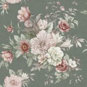 Borastapeter|Tapete romantisch floral Sträuße dunkelgrün Stil|Romantisch