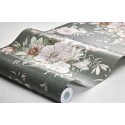 Borastapeter|Tapete romantisch floral Sträuße dunkelgrün Stil|Romantisch