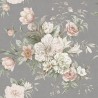 Borastapeter|Tapete romantisch floral Sträuße stahlgrau Stil|Tapeten