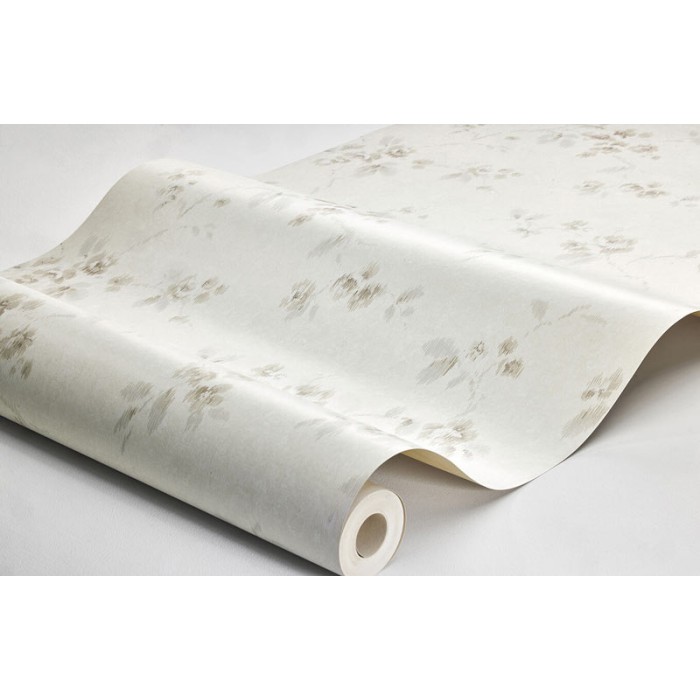Borastapeter|Papel pintado floral estilo vintage en beige gris y blanco|Romántico