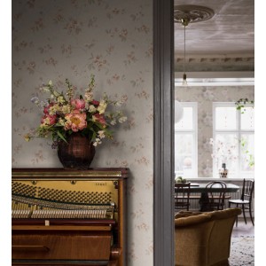 As Creation|Wallpaper beige gingham checks, romantic style|Romantic 2