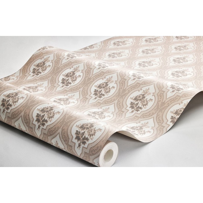Borastapeter|Papier peint médaillon floral style classique français marron beige|Papier Peint