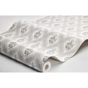 Borastapeter|Papier peint médaillon floral style classique français marron blanc|Damas