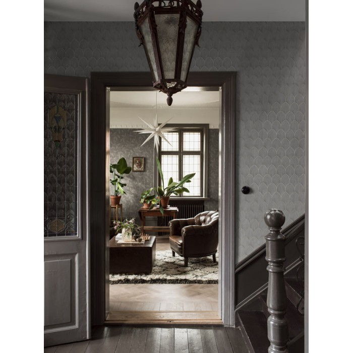 Borastapeter|Tapete Art Déco geometrisch Bögen grau gold Stil|Art Deco