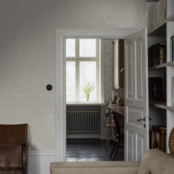 Borastapeter|Papel pintado geométrico arcos estilo art deco en crema dorado|Art Deco