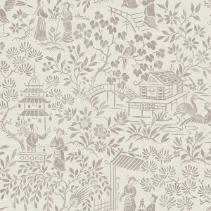 Eijffinger|Scandinavian floral wallpaper in beige sand and white|Wallpaper