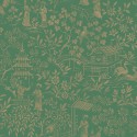Borastapeter|Wallpaper dramatic style oriental garden in jade green and gold|Oriental