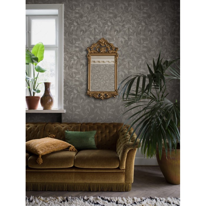 Borastapeter|Wallpaper elegant style floral in brown with silver mica|Wallpaper