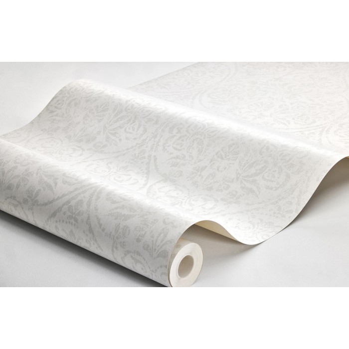 Borastapeter|Papel pintado medallón floral estilo clásico en gris claro|Damasco