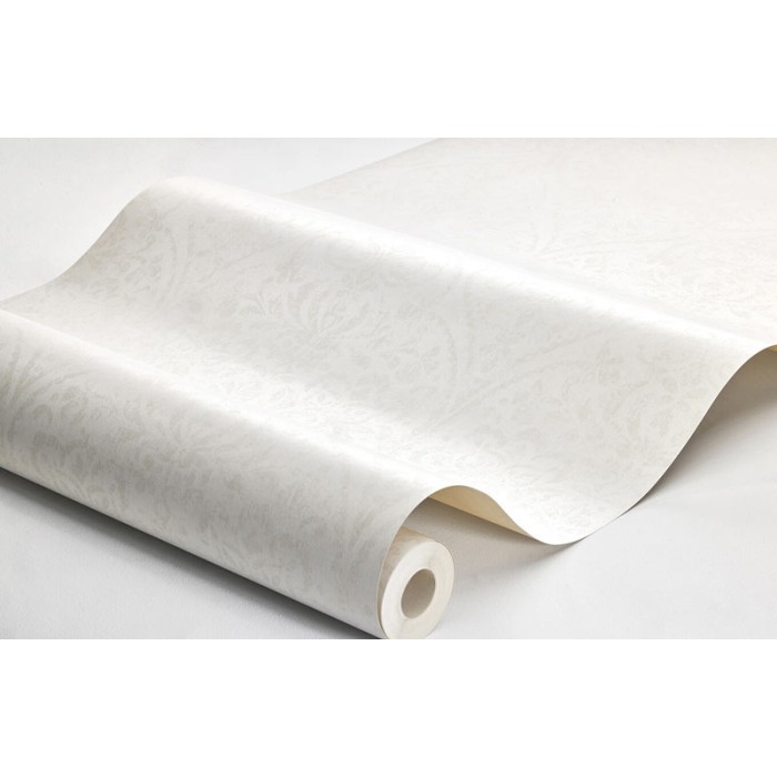 Borastapeter|Papel pintado medallón floral estilo vintage en blanco cálido|Damasco