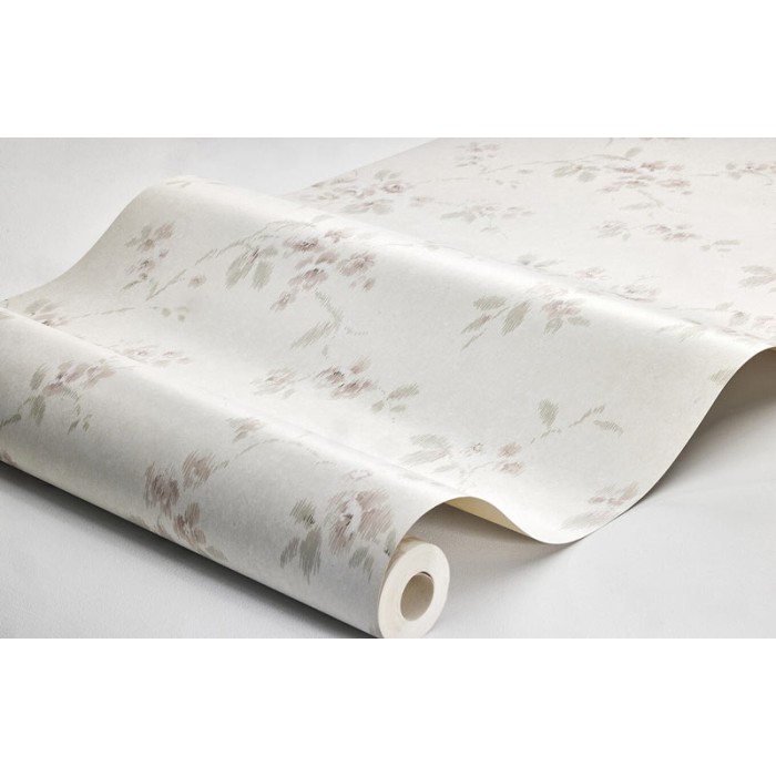 Borastapeter|Wallpaper romantic style floral in pink and green on white|Wallpaper