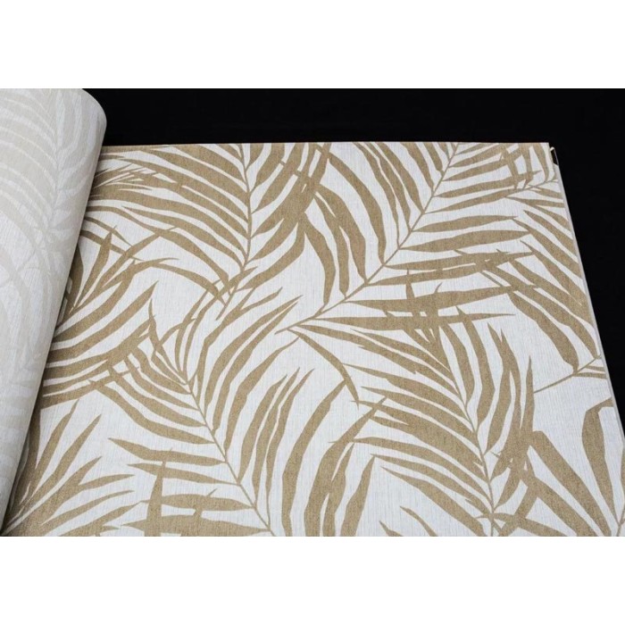 Grandeco|Tropical beige ochre textured wallpaper|Wallpaper