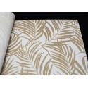 Grandeco|Papel pintado tropical beige ocre con textura|Papel Pintado