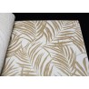 Grandeco|Papel pintado tropical beige ocre con textura|Papel Pintado