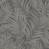 Papel pintado tropical gris plata textura - Grandeco Maison MN2013