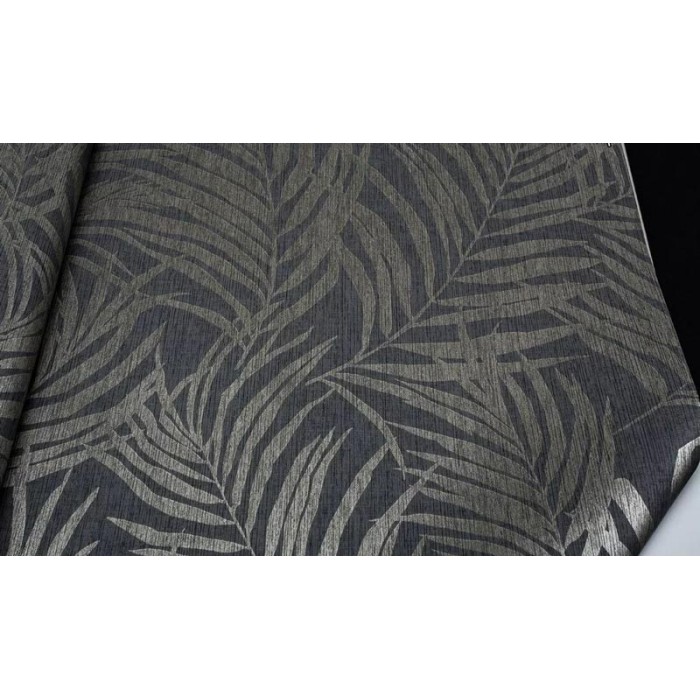 Grandeco|Papier peint tropical gris argent texturé|Tropical