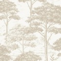 Grandeco|Baummuster beige Tapete|Tapeten