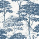 Grandeco|Tree floral blue wallpaper|Wallpaper