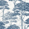 Grandeco|Baummuster blau Tapete|Tapeten
