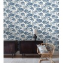 Grandeco|Papier peint arbre floral bleu|Papier Peint