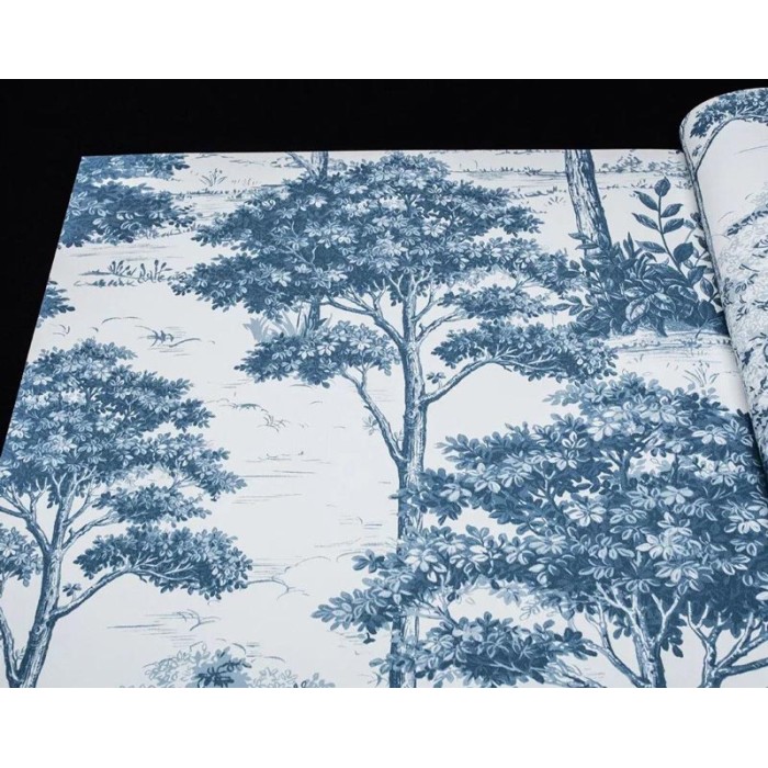 Grandeco|Baummuster blau Tapete|Tapeten