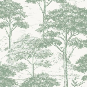 Casadeco|Floral wallpaper with large blue and white leaves|Wallpaper