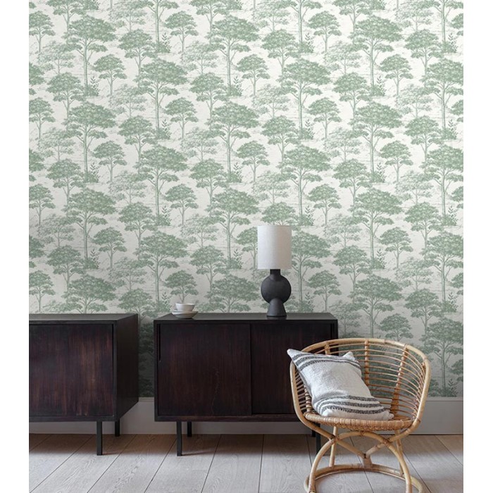 Grandeco|Tree floral green wallpaper|Wallpaper
