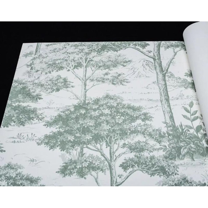 Papel pintado árboles floral verde - Grandeco Maison MN3009
