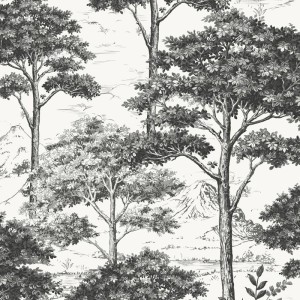Grandeco|Papier peint arbre floral bleu|Papier Peint