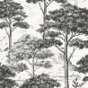 Grandeco|Baummuster weiß-schwarz Tapete|Tapeten