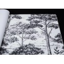 Grandeco|Baummuster weiß-schwarz Tapete|Tapeten